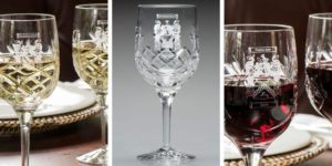 Wine glass with coat of arms and family crest