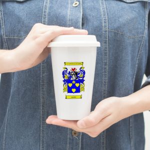 White Thermal Mug with Coat of Arms / Family Crest