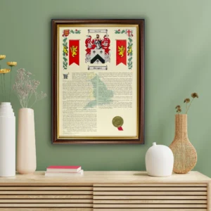 coat of arms and surname history print