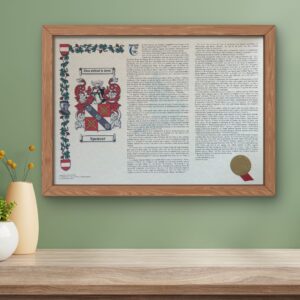 coat of arms landscape oak frame